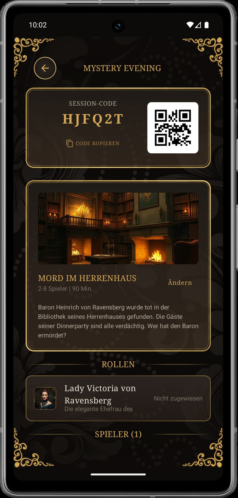 Mystery Evening Charakterauswahl - Einzigartige Rollen mit Hintergrundgeschichten