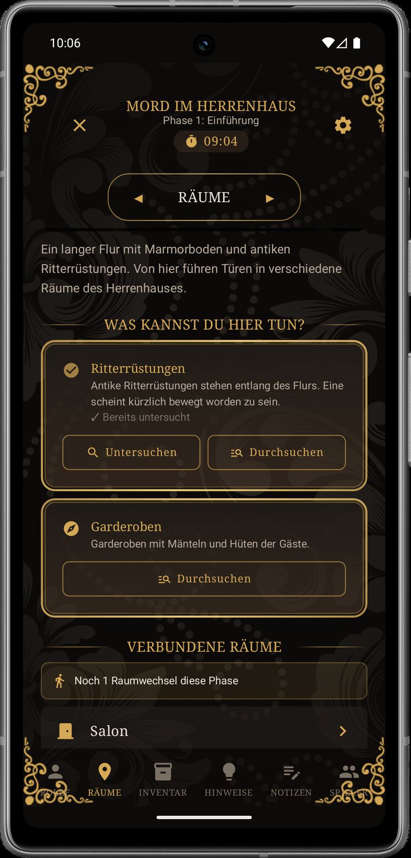 Mystery Evening Spielerübersicht - Andere Charaktere und ihre Positionen